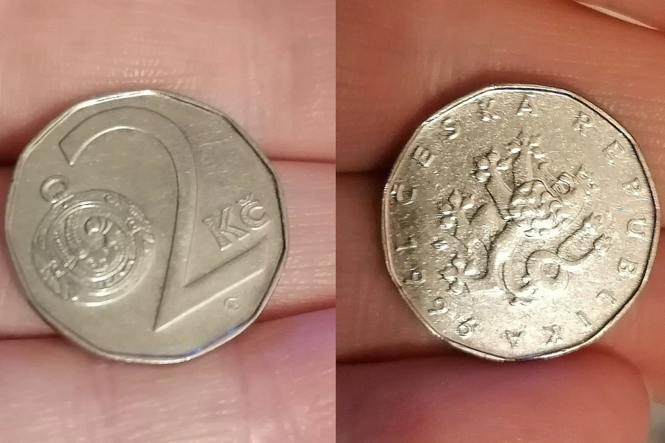 Девочке сдали 2 чешских крона вместо 2 рублей. Фото: предоставлено автором публикации.