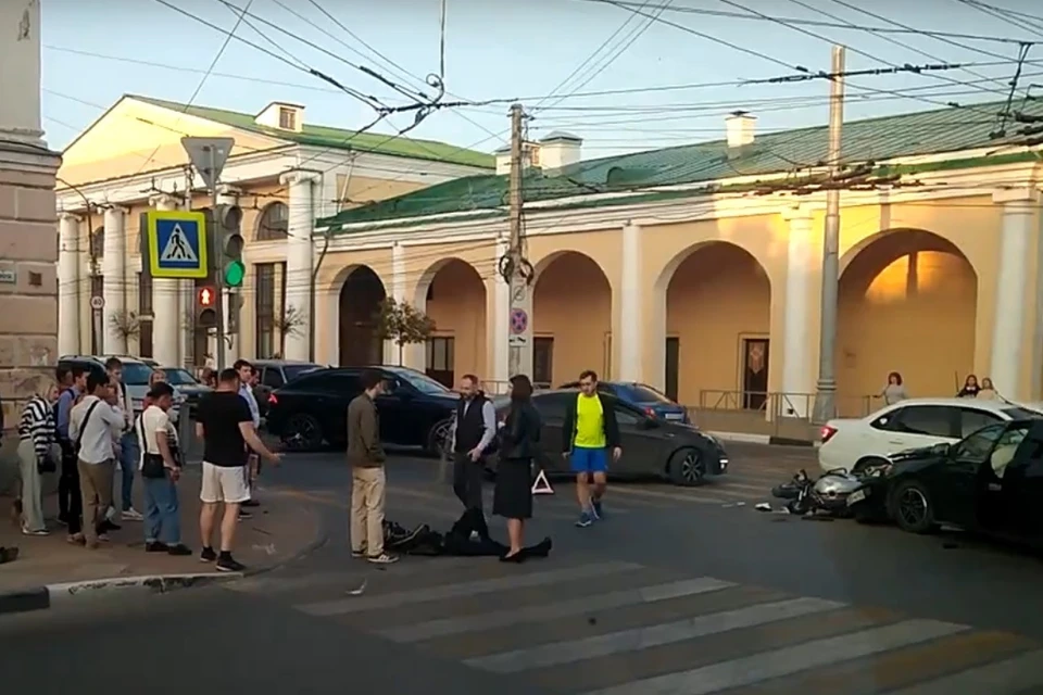 В центре Рязани произошла авария с мотоциклистом. Фото: ПУВР