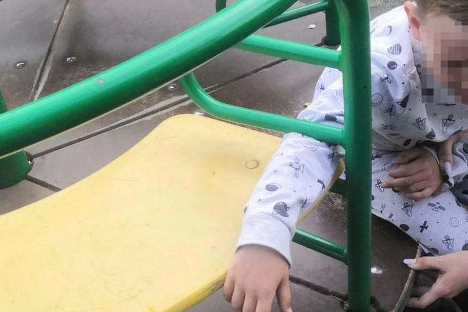 Рука ребенка застряла в карусели, когда он катался на ней. Фото: МЧС