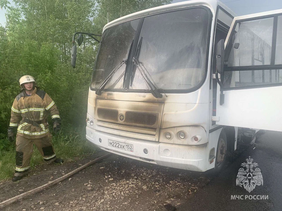 Возгорание случилось в Нижегородском автобусе. Фото: пресс-служба ГУ МЧС России по Нижегородской области