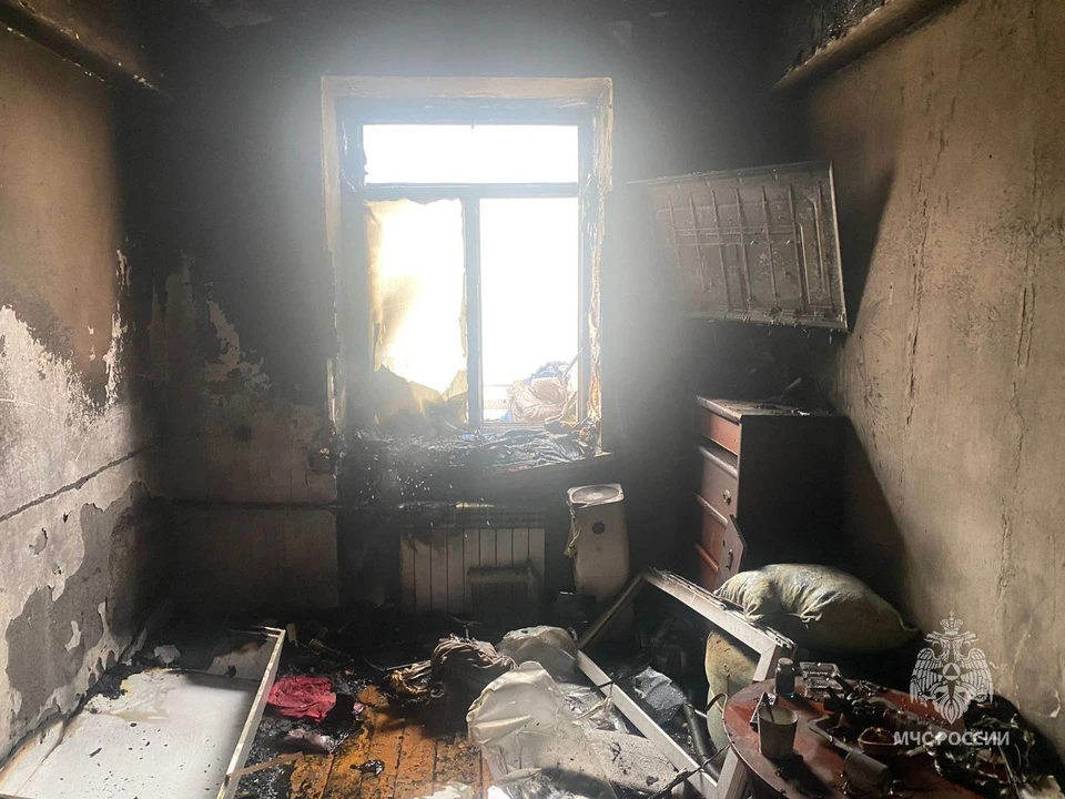 Телевизор стал причиной пожара в Магадане Фото: МЧС Магаданской области