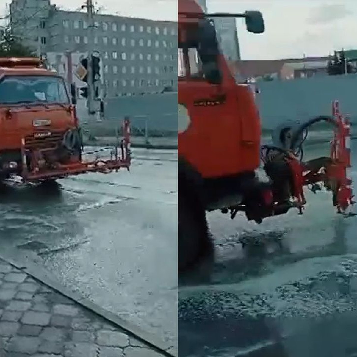 Перевыполняют план»: в Новосибирске коммунальщики решили помыть улицу после  дождя - KP.RU