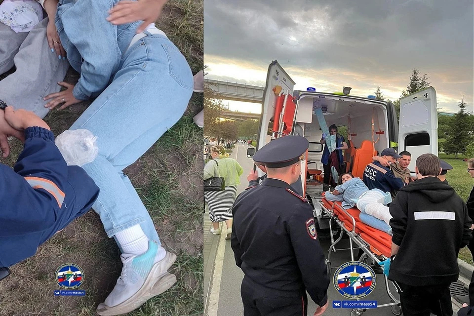 В Новосибирске 15-летняя девочка сломала ногу на Михайловской набережной . Фото: МАСС.