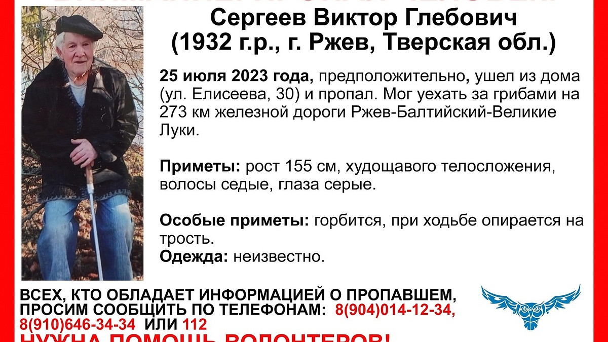 В Тверской области 91-летний пенсионер ушел за грибами и пропал - KP.RU