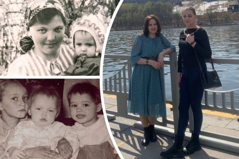 Мама девушек (на фото слева вверху) сказала Нине (на нижнем фото - справа), что ее сестра (на фото справа - крайняя) умерла. Фото: предоставлено Ниной МОГИЛИНОЙ.