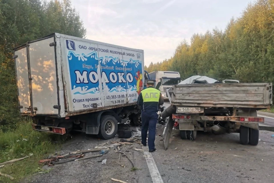 Газель вылетела на встречную полосу. Фото: ГИБДД по Свердловской области