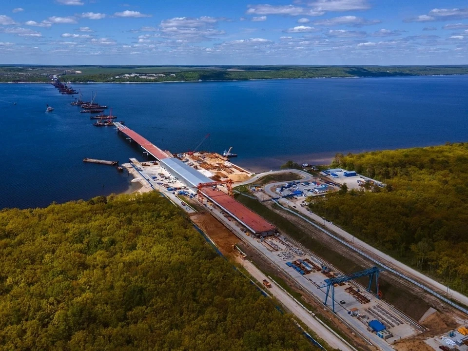Готовность моста через Волгу достигла уже 83%