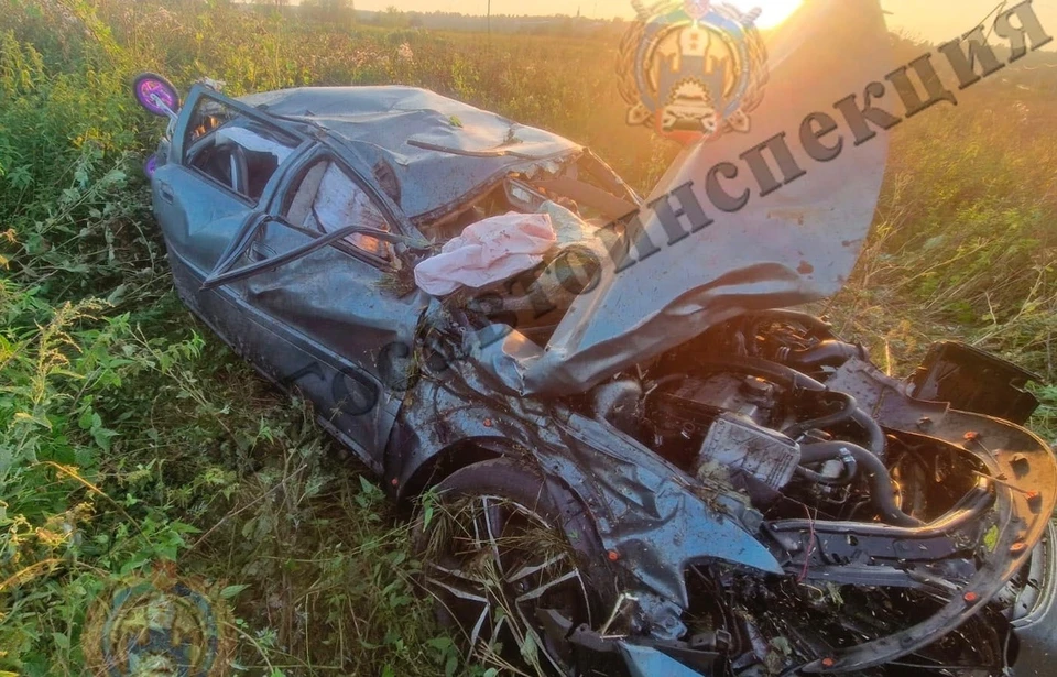 В Щекинском районе пьяный водитель автомобиля Volvo съехал на обочину и врезался в столб