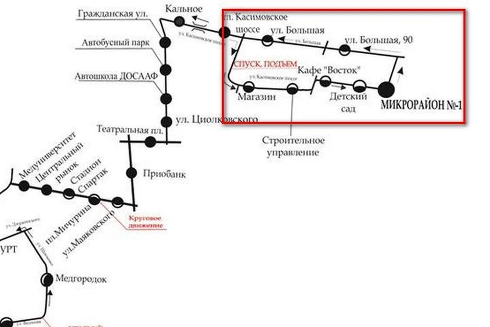 Карта общественного транспорта рязани