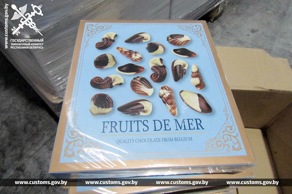 В ГТК сообщили, что были изъяты 22 тысячи коробок с шоколадными конфетами из Бельгии. Фото: customs.by