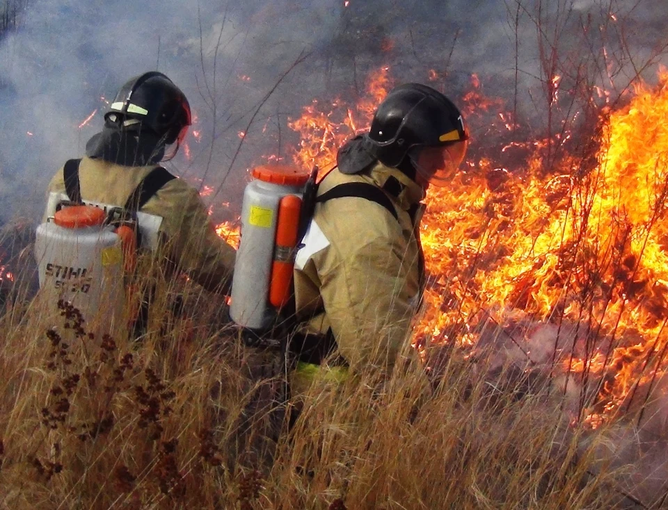 Огнеборцы борются с пожаром. Фото: архив «КП»-Севастополь»