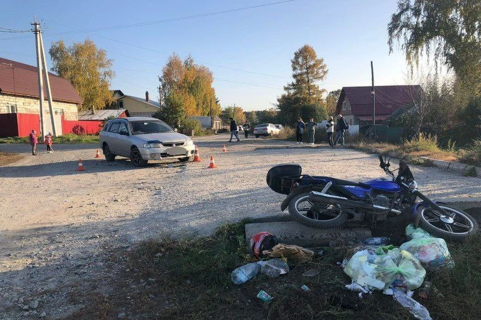 В Новосибирске иномарка столкнулась с подростком на мотоцикле. Фото: Госавтоинспекция по Новосибирску