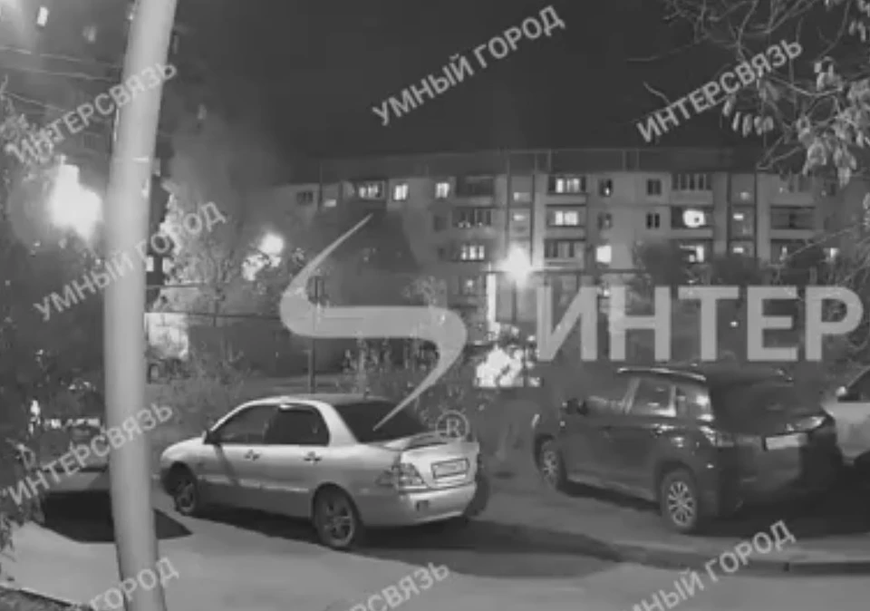 Момент взрыва попал на видео. Фото: камеры «Интерсвязи»