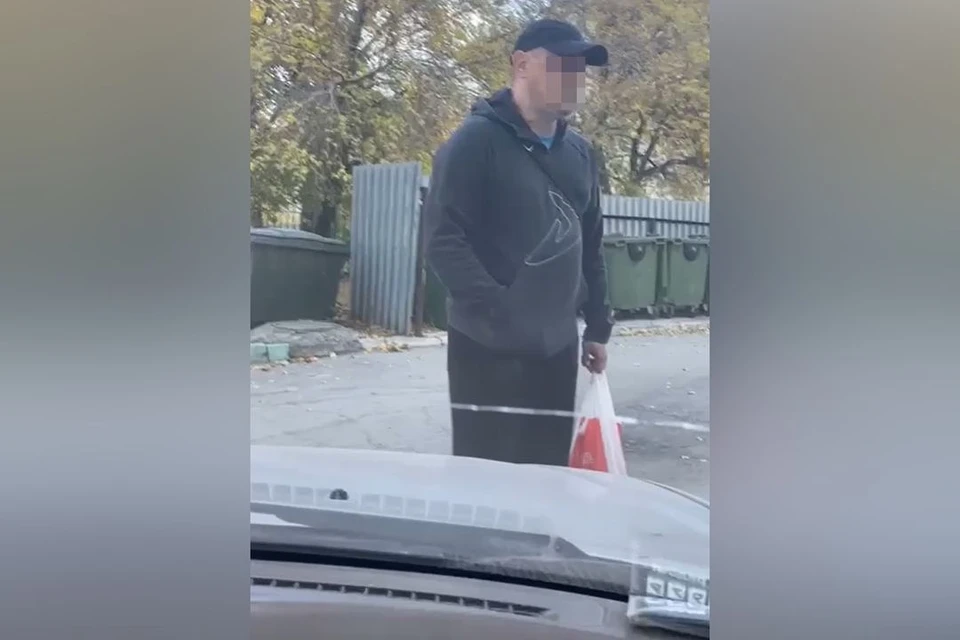 Пешеход вел себя неадекватно, не давал водителю проехать. Фото: стоп-кадр из видео «АСТ-54 Black»
