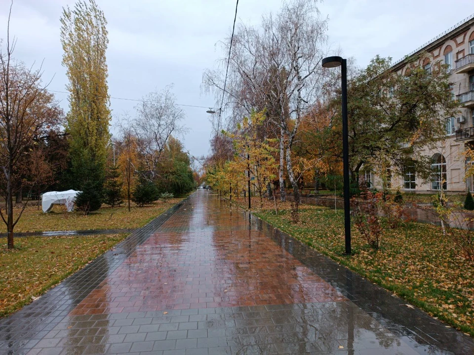 Осенний дождь в Волгограде.