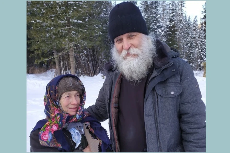 Отшельница Агафья Лыкова и ее духовный отец. Фото: иерей Игорь Мыльников.