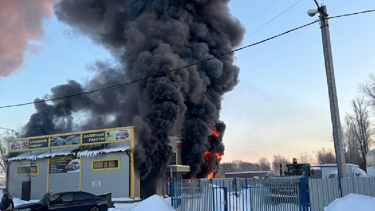 Мощный пожар произошел в автосервисе в Пушкине - KP.RU