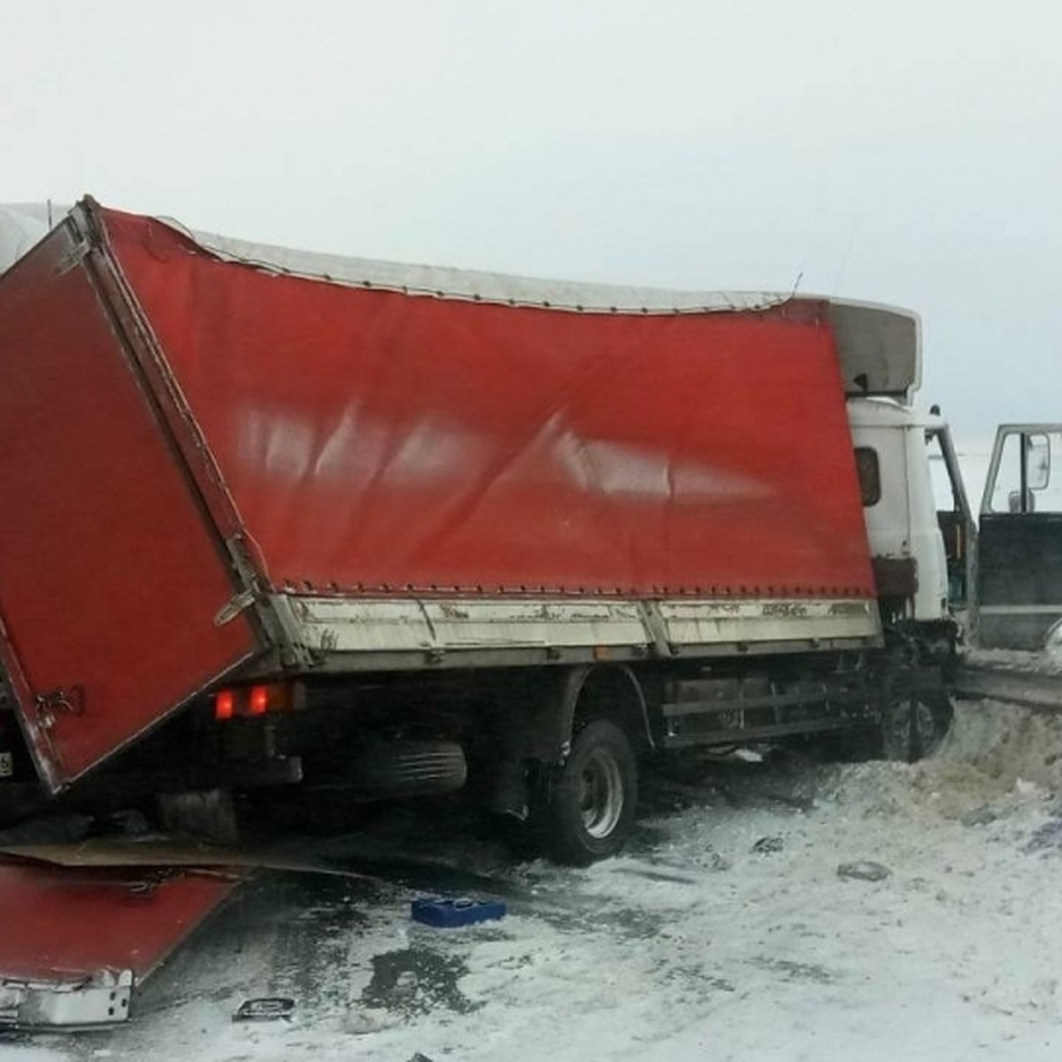 В Саратовской области в массовой аварии с грузовиками погиб водитель фуры -  KP.RU