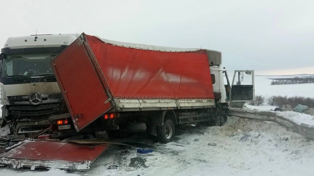 В Саратовской области в массовой аварии с грузовиками погиб водитель фуры -  KP.RU