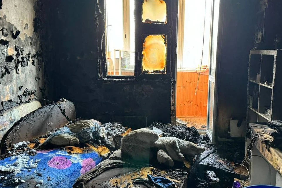 Пожар произошел в квартире на улице Академика Капицы