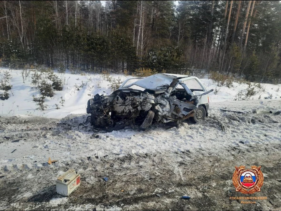 В Иркутском районе погиб водитель "Оки" при столкновении с "Вольво". Фото: Госавтоинспекция Иркутска