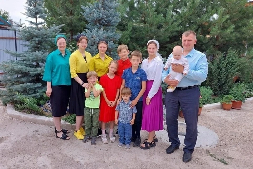 Супруга Владимира осталась одна с 9 детьми на руках. Фото предоставлено родственниками семьи