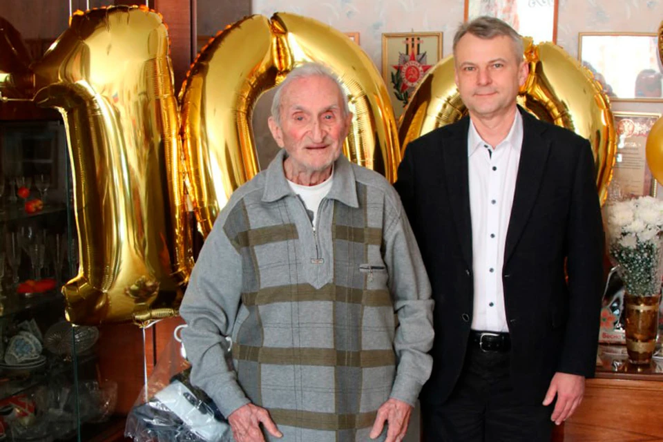 Ветеран Великой Отечественной войны из Петербурга отметил 100-летний юбилей. Фото: t.me/kirovsky_spb