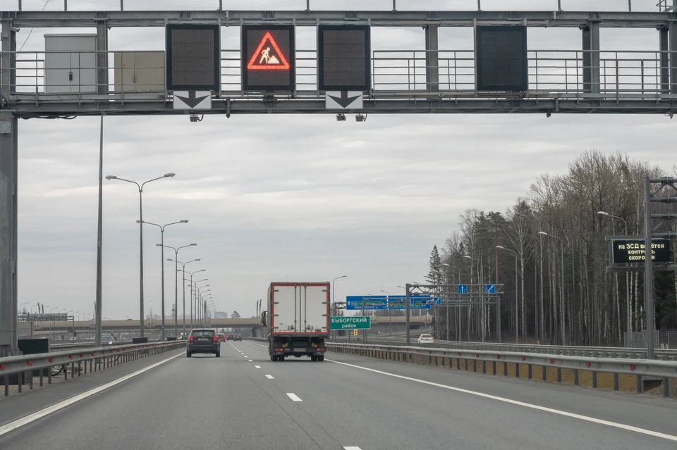 Четвертую полосу КАД перекроют с 30 марта по 1 апреля для уборки смета.