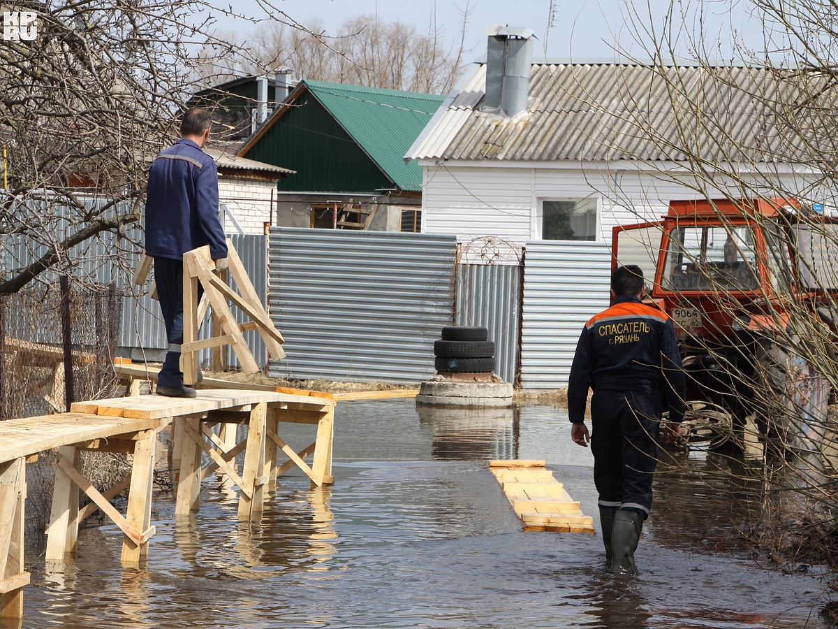 Половодье в Рязани 2024: в Борках сооружают настилы, в Торговый городок  зашла Ока - KP.RU