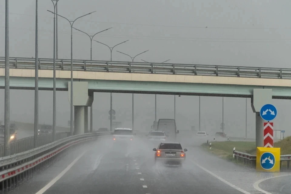 ЦОДД призвал водителей снизить скорость во время дождя