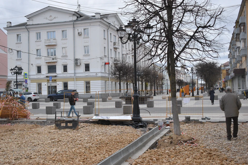 В Твери продолжается благоустройство второго участка улицы Трехсвятской Фото: администрация Твери