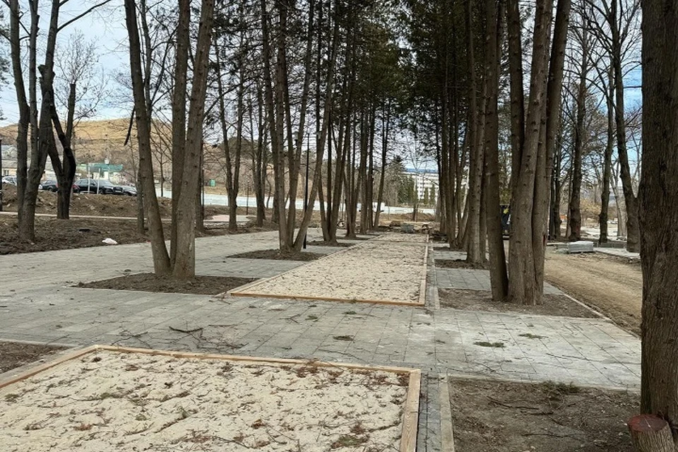 Строительство площадок для боулспорта в Кисловодске. Фото: соцсети Евгения Моисеева