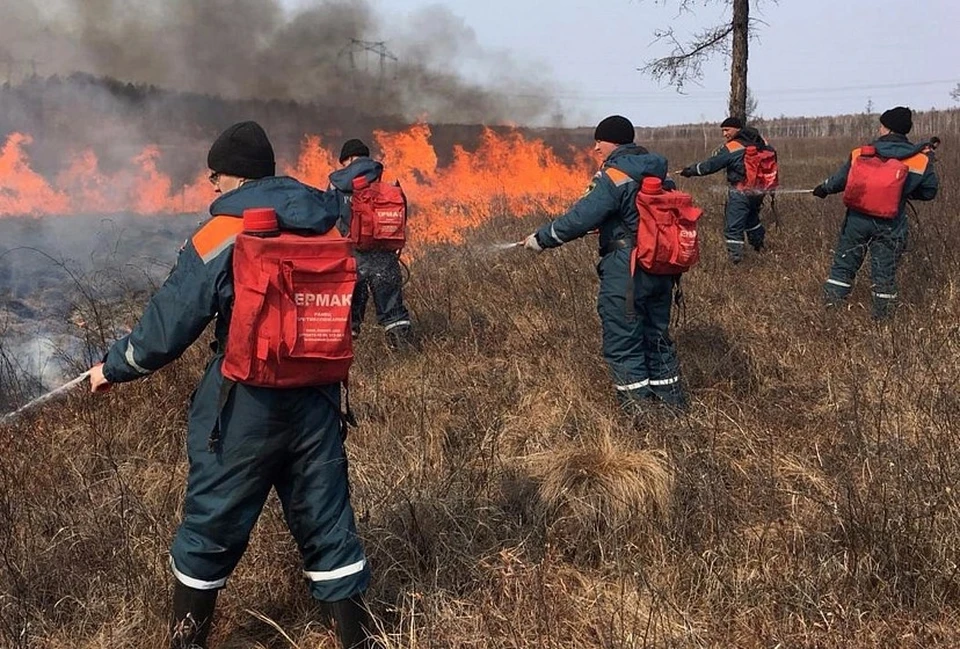 Названы наиболее подверженные природным пожарам районы Сыктывкара. Фото: Коми лесопожарный центр.
