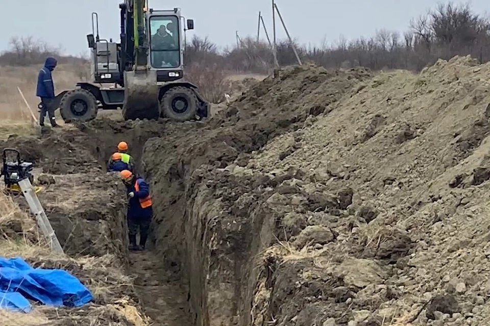 Геническе идут работы по реконструкции очистных сооружений Фото: видео ТГ-канала Андрея Алексеенко