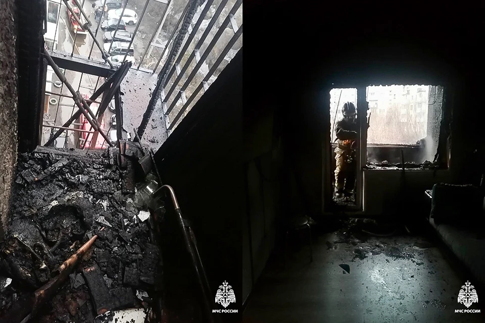 В ночь с 15 на 16 мая на улице Аскольдовцев в Мурманске произошел серьезный пожар в жилом доме № 36. Фото: ГУ МЧС по Мурманской области