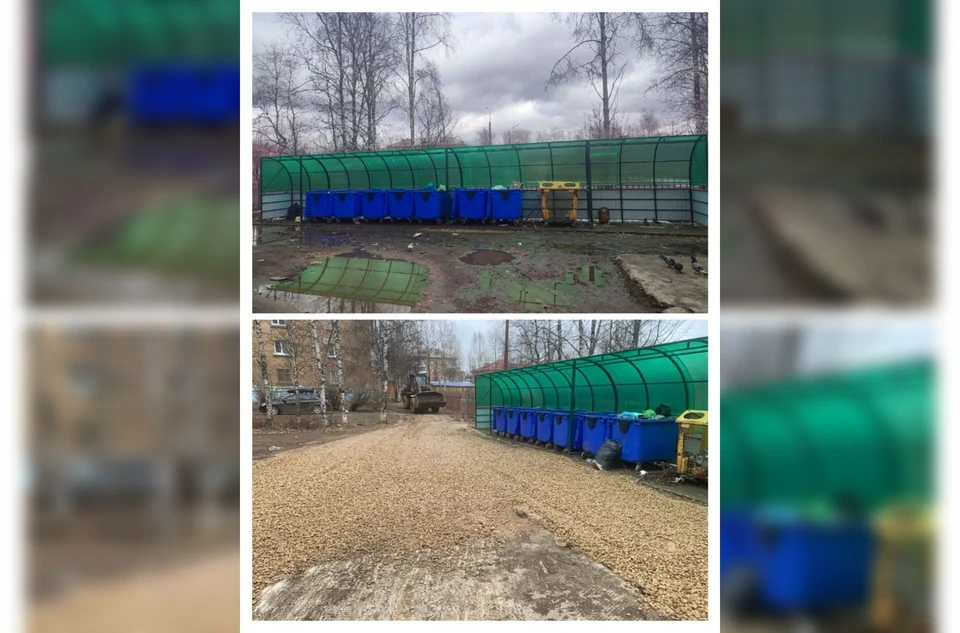 В Ухте привели в нормативное состояние подход к контейнерной площадке. Фото: прокуратура Коми.