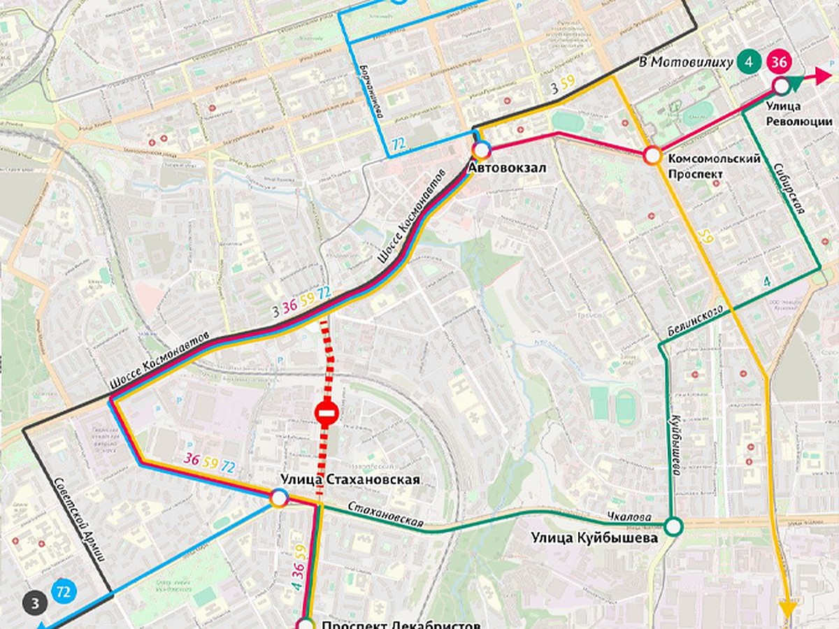 В Перми напомнили схему движения автобусов после закрытия улицы Карпинского  - KP.RU