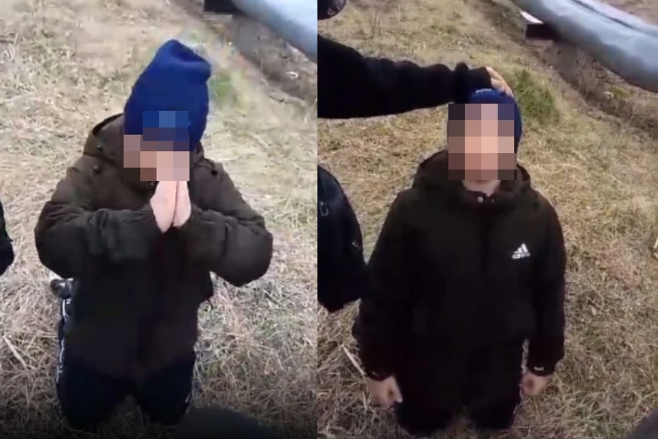 12-летний подросток заставил третьеклассника (на фото) извиняться на коленях. Фото: кадр из видео, предоставленный местными жителями