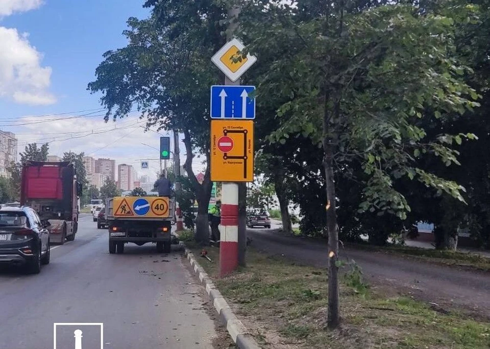 В Ульяновске на перекрестке Кирова и Карсунской изменили организацию движения. ФОТО: тг-канал "Правый берег" Ульяновск