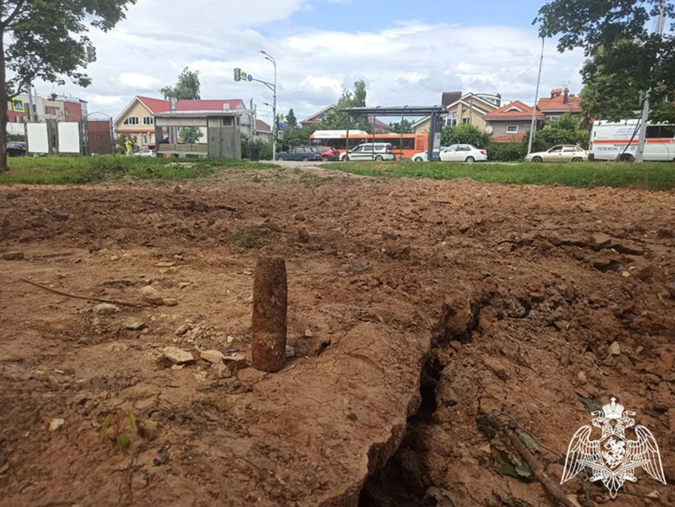 Снаряд времен войны нашли на стройке в Нижнем Новгороде. ФОТО: Управление Росгвардии по Нижегородской области.