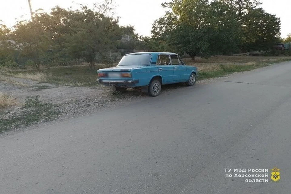 Авария с участием автомобиля и мопеда случилась на автодороге в Новотроицком. Фото: ГУ МВД России по Херсонской области