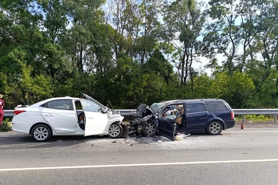 В ЛНР 7 августа около 7:40 на трассе M03 «Киев-Харьков-Должанский» произошла автоавария, которая унесла жизни двух водителей иномарок. Фото - ГАИ ЛНР