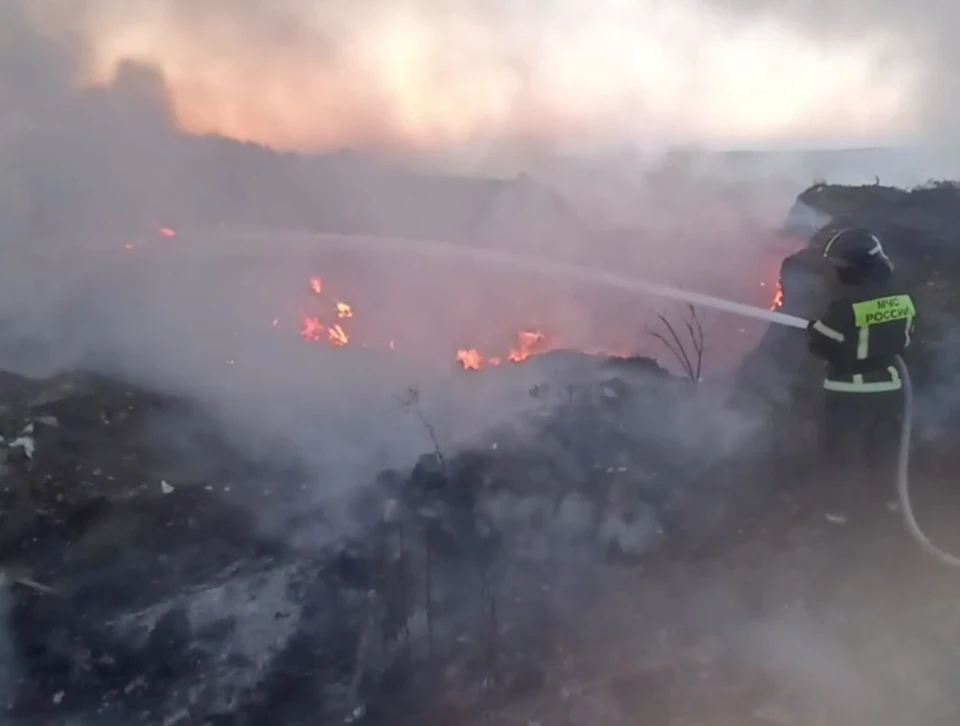 Площадь пожара составила 200 квадратных метров. Фото: кадр из видео ГУ МЧС Крыма