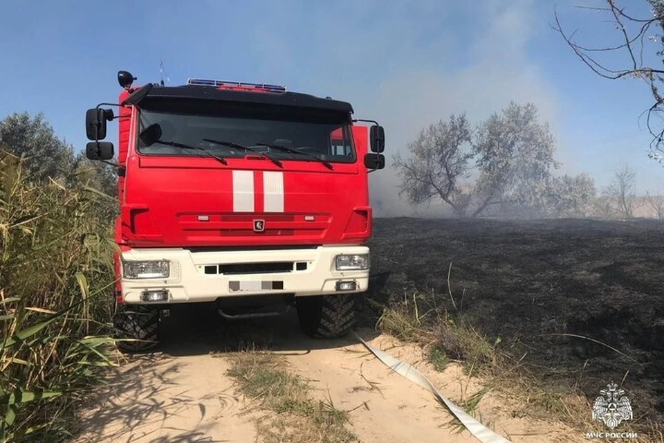 В Херсонской области все еще большой проблемой остаются ландшафтные пожары. Фото: ГУ МЧС России по Херсонской области.