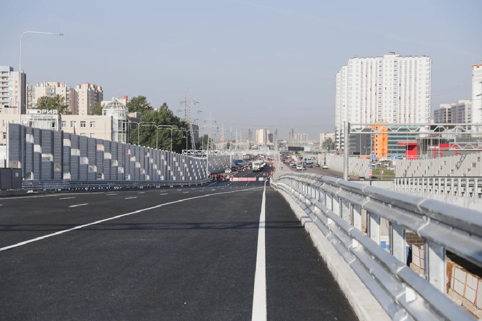 Открыли движение по второму этапу Московско-Дунайской развязки. Фото: пресс-служба правительства Петербурга