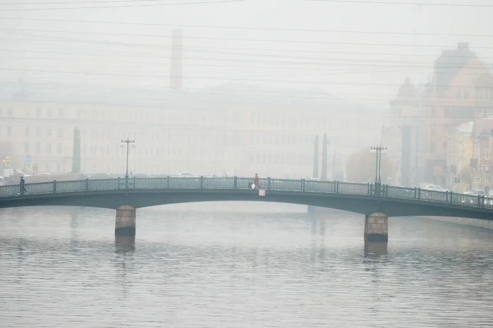 Туман накрыл Петербург утром в понедельник.