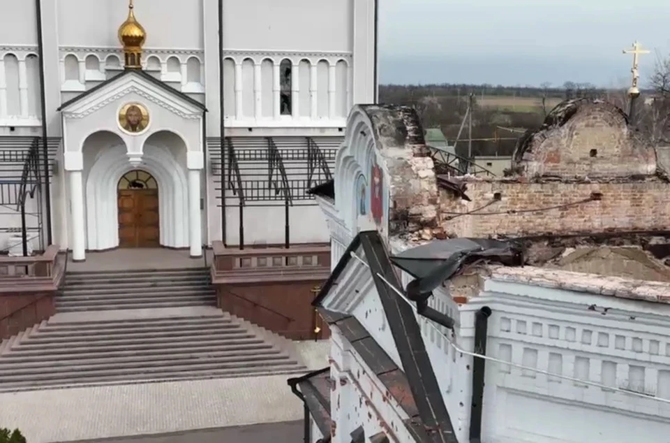 Монастырь сильно пострадал из-за боевых действий. Фото (архив): УНМ ДНР