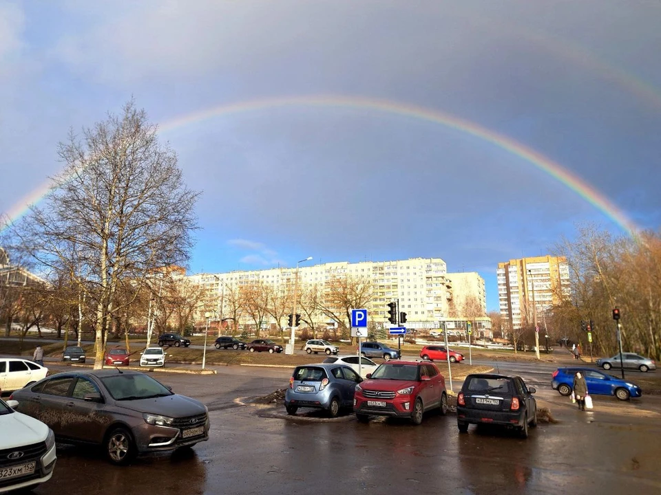 Первую весеннюю радугу заметили в Нижегородской области 7 марта. Фото: Наталия Петрунина.