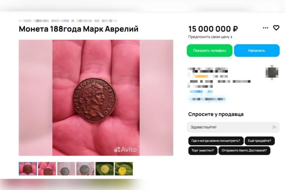 Цена лота - 15 миллионов рублей. ФОТО: скриншот с сайта «Авито».