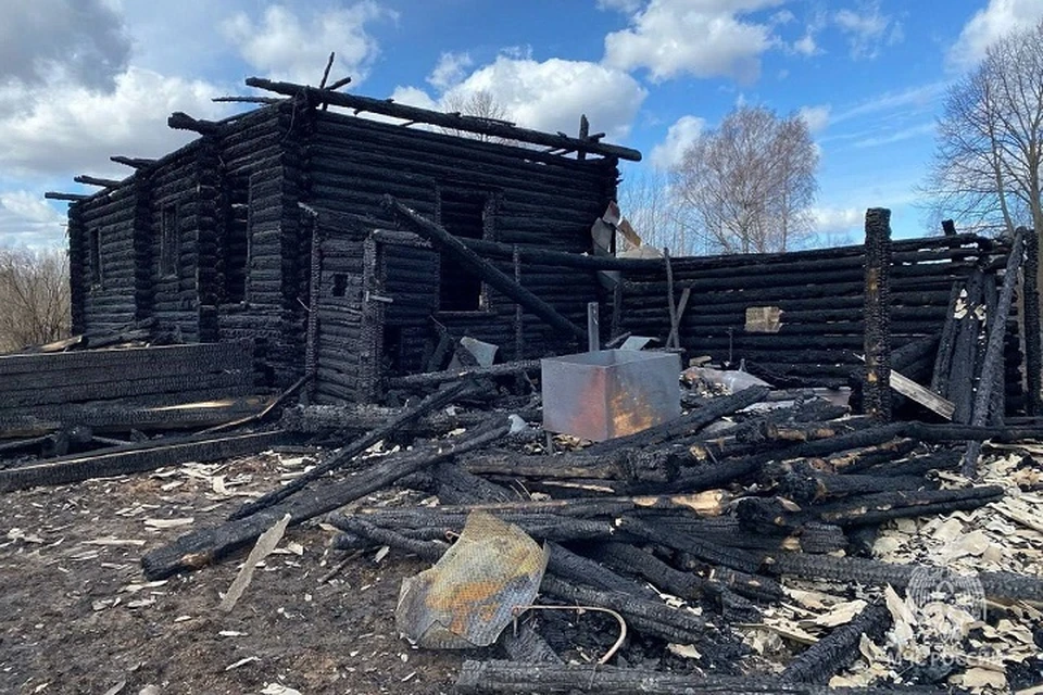 В селе под Некоузом сгорели дома и сараи.